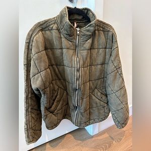 Free People Dolman Quilted Cotton Jacket Military Green size XS
